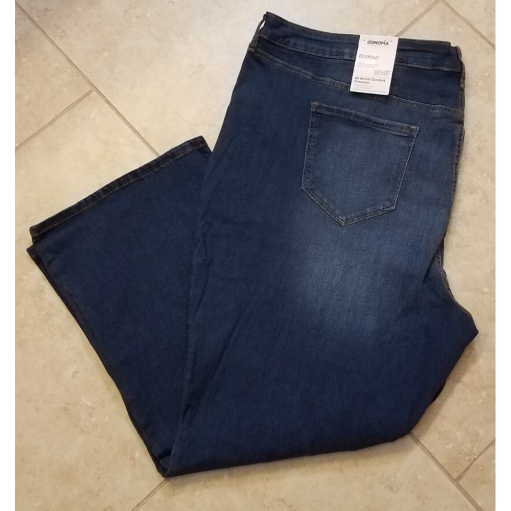 Sonoma Bootcut Jeans Women Plus‎ sz 30W Short Denim Blue Stretch Pants NEW